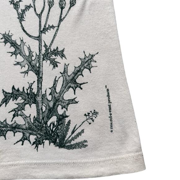 Vintage Botany Weed Plant Shirt Mens XL Distressed Flaws White AOP T Shirt - Picture 2 of 7